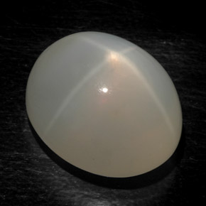 17.54캐럿 천연 밀키 화이트 스타 문스톤, 투명한, 17.2×13.8 mm, 투명/반투명