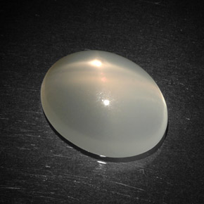 5.98캐럿 천연 크림 스타 문스톤, 투명한, 14.3×11.1 mm, 투명/반투명
