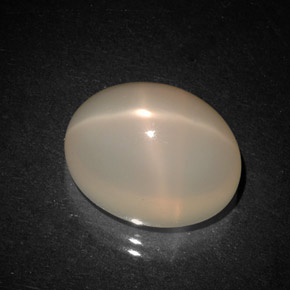 8.79캐럿 천연 피치 오렌지 스타 문스톤, 투명한, 13.4×10.2 mm, 투명/반투명