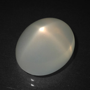 6.90캐럿 천연 크림 스타 문스톤, 투명한, 12.5×10.4 mm, 투명/반투명