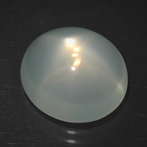 5.57캐럿 천연 크림 스타 문스톤, 투명한, 12×10.8 mm, 투명/반투명