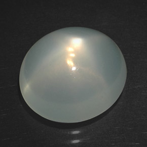5.57캐럿 천연 크림 스타 문스톤, 투명한, 12×10.8 mm, 투명/반투명