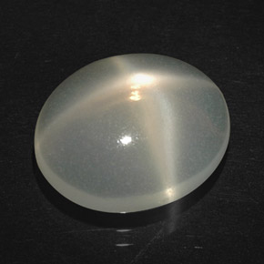 4.43캐럿 천연 크림 스타 문스톤, 투명한, 12.7×10.7 mm, 투명/반투명