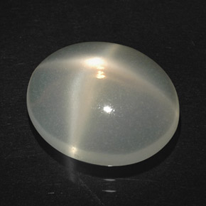 4.43캐럿 천연 크림 스타 문스톤, 투명한, 12.7×10.7 mm, 투명/반투명