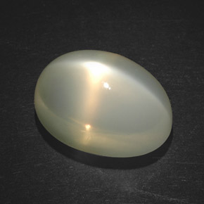 7.49캐럿 천연 크림 피치 스타 문스톤, 투명한, 13.2×9.1 mm, 투명/반투명