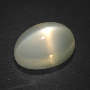 7.49캐럿 천연 크림 피치 스타 문스톤, 투명한, 13.2×9.1 mm, 투명/반투명