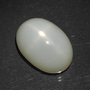 11.08캐럿 천연 크림 스타 문스톤, 타원형 컷, 15.1×10.6 mm, 투명한
