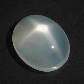 8.36캐럿 천연 화이트 스타 문스톤, 타원형 컷, 16.3×13.2 mm, 투명한