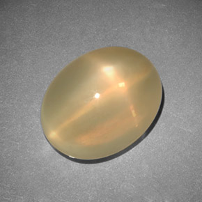 11.52캐럿 천연 오렌지 크림 스타 문스톤, 투명한, 14.9×11.5 mm, 투명/반투명