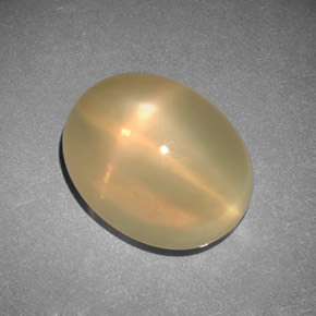 11.52캐럿 천연 오렌지 크림 스타 문스톤, 투명한, 14.9×11.5 mm, 투명/반투명