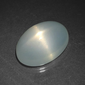 9.84캐럿 천연 밀키 화이트 스타 문스톤, 투명한, 14.8×10.1 mm, 투명/반투명