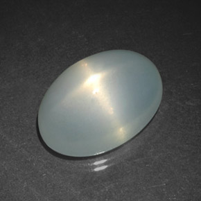 9.84캐럿 천연 밀키 화이트 스타 문스톤, 투명한, 14.8×10.1 mm, 투명/반투명