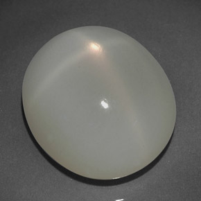 13.78캐럿 천연 크림 스타 문스톤, 투명한, 16.4×14.1 mm, 투명/반투명