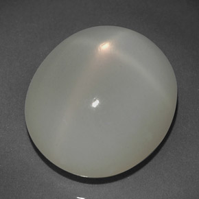 13.78캐럿 천연 크림 스타 문스톤, 투명한, 16.4×14.1 mm, 투명/반투명
