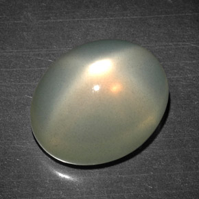 12.93캐럿 천연 피치 오렌지 스타 문스톤, 투명한, 15.4×12.4 mm, 투명/반투명