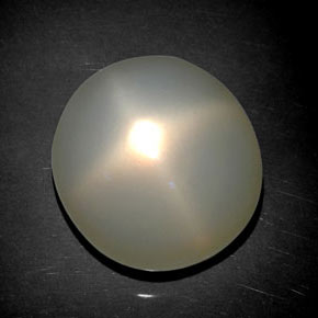 19.72캐럿 천연 크림 스타 문스톤, 타원형 컷, 16.2×15.3 mm, 투명한