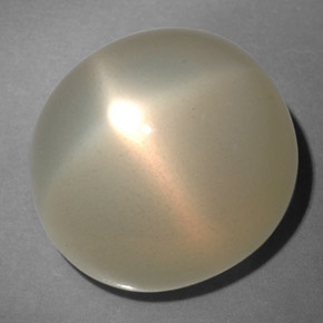 21.67캐럿 천연 크림 스타 문스톤, 투명한, 15.2×13.7 mm, 투명/반투명