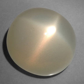 21.67캐럿 천연 크림 스타 문스톤, 투명한, 15.2×13.7 mm, 투명/반투명