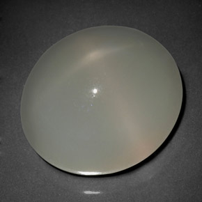 20.62캐럿 천연 크림 스타 문스톤, 투명한, 17.2×15.1 mm, 투명/반투명