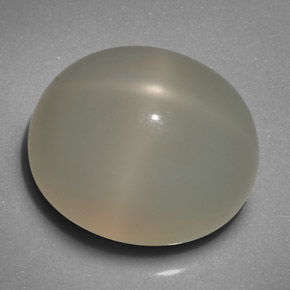 19.29캐럿 천연 크림 스타 문스톤, 투명한, 16.6×14.2 mm, 투명/반투명