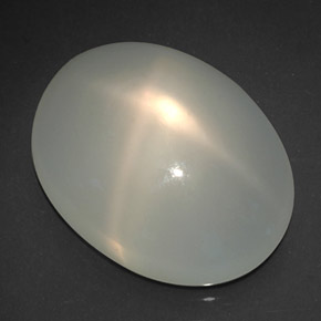 18.95캐럿 천연 밀키 화이트 스타 문스톤, 투명한, 20.7×16 mm, 투명/반투명