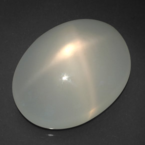 18.95캐럿 천연 밀키 화이트 스타 문스톤, 투명한, 20.7×16 mm, 투명/반투명