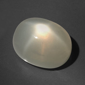 16.60캐럿 천연 크림 스타 문스톤, 투명한, 15.7×11.8 mm, 투명/반투명