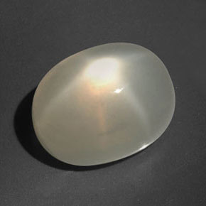 16.60캐럿 천연 크림 스타 문스톤, 투명한, 15.7×11.8 mm, 투명/반투명