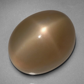 33.24캐럿 천연 스모크 스타 문스톤, 투명한, 19.4×15.1 mm, 투명/반투명