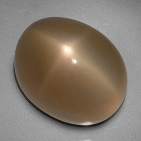 33.24캐럿 천연 스모크 스타 문스톤, 투명한, 19.4×15.1 mm, 투명/반투명
