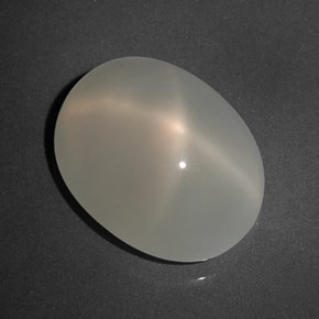 7.39캐럿 천연 밀키 화이트 스타 문스톤, 투명한, 13.5×10.7 mm, 투명/반투명