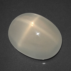 3.75캐럿 천연 크림 스타 문스톤, 투명한, 11.5×8.7 mm, 투명/반투명