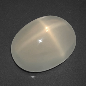 3.75캐럿 천연 크림 스타 문스톤, 투명한, 11.5×8.7 mm, 투명/반투명