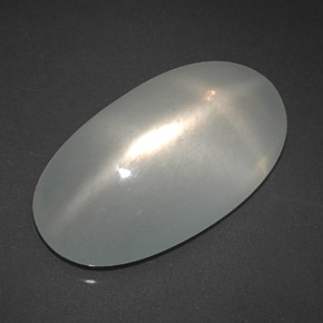7.24캐럿 천연 밀키 화이트 스타 문스톤, 투명한, 17.2×9.8 mm, 투명/반투명