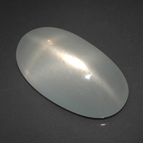 7.24캐럿 천연 밀키 화이트 스타 문스톤, 투명한, 17.2×9.8 mm, 투명/반투명