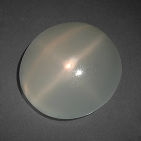 10.62캐럿 천연 밀키 화이트 스타 문스톤, 투명한, 15.4×14.6 mm, 투명/반투명