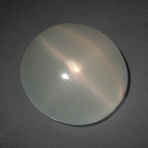 10.62캐럿 천연 밀키 화이트 스타 문스톤, 투명한, 15.4×14.6 mm, 투명/반투명