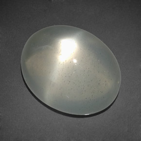11.92캐럿 천연 밀키 화이트 스타 문스톤, 투명한, 15.7×12.5 mm, 투명/반투명