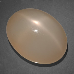19.69캐럿 천연 크림 피치 스타 문스톤, 투명한, 18.4×14 mm, 투명/반투명