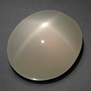 20.40캐럿 천연 크림 스타 문스톤, 투명한, 16.7×14.2 mm, 투명/반투명