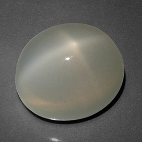 16.14캐럿 천연 밀키 화이트 스타 문스톤, 투명한, 14.8×12.7 mm, 투명/반투명