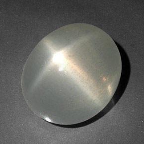 14.11캐럿 천연 밀키 화이트 스타 문스톤, 투명한, 14.2×12.1 mm, 투명/반투명
