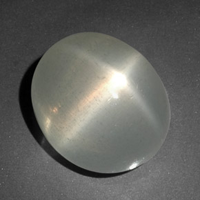 14.11캐럿 천연 밀키 화이트 스타 문스톤, 투명한, 14.2×12.1 mm, 투명/반투명