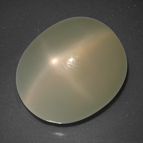 9.57캐럿 천연 크림 스타 문스톤, 투명한, 13.8×11.8 mm, 투명/반투명