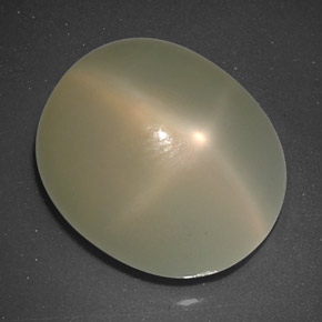 9.57캐럿 천연 크림 스타 문스톤, 투명한, 13.8×11.8 mm, 투명/반투명