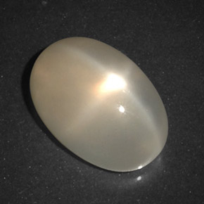5.54캐럿 천연 라이트 오렌지 스타 문스톤, 투명한, 13.2×9.1 mm, 투명/반투명