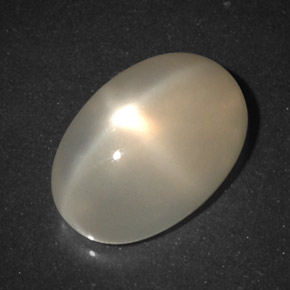 5.54캐럿 천연 라이트 오렌지 스타 문스톤, 투명한, 13.2×9.1 mm, 투명/반투명