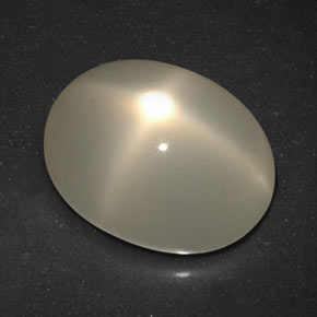 7.17캐럿 천연 라이트 오렌지 스타 문스톤, 투명한, 13.7×10.5 mm, 투명/반투명