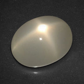 7.17캐럿 천연 라이트 오렌지 스타 문스톤, 투명한, 13.7×10.5 mm, 투명/반투명