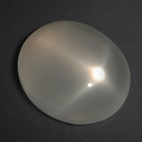 4.43캐럿 천연 밀키 화이트 스타 문스톤, 타원형 컷, 12.8×11 mm, 투명한